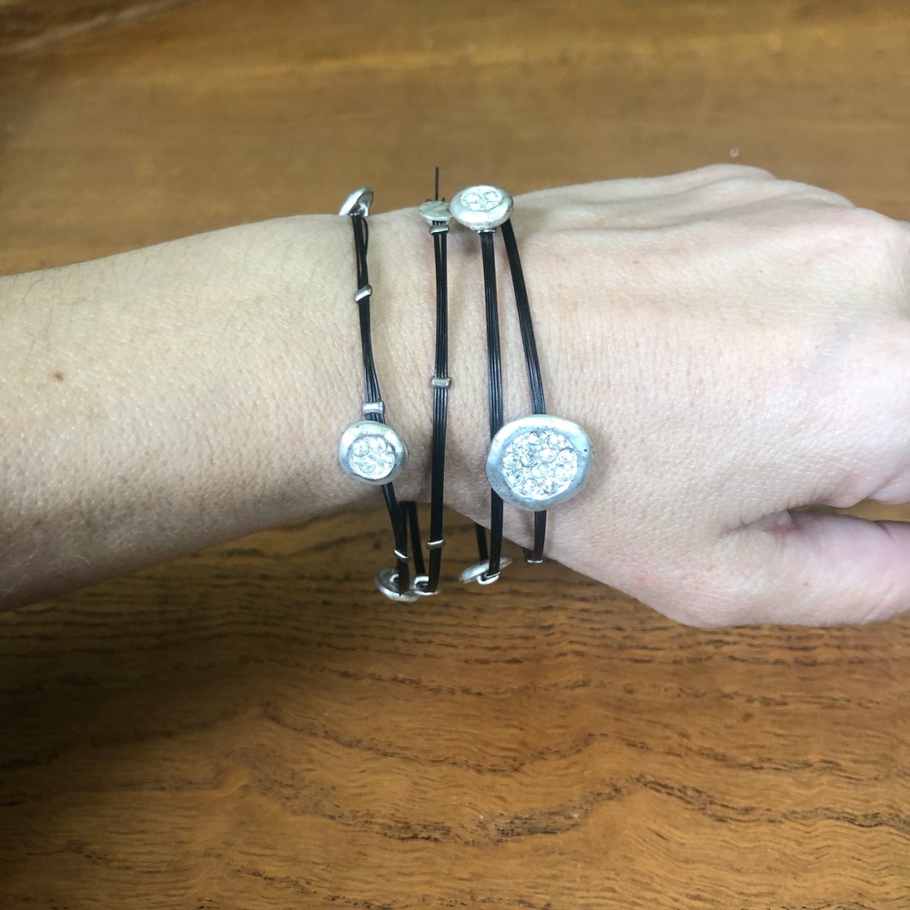 Pewter rhinestone bracelet